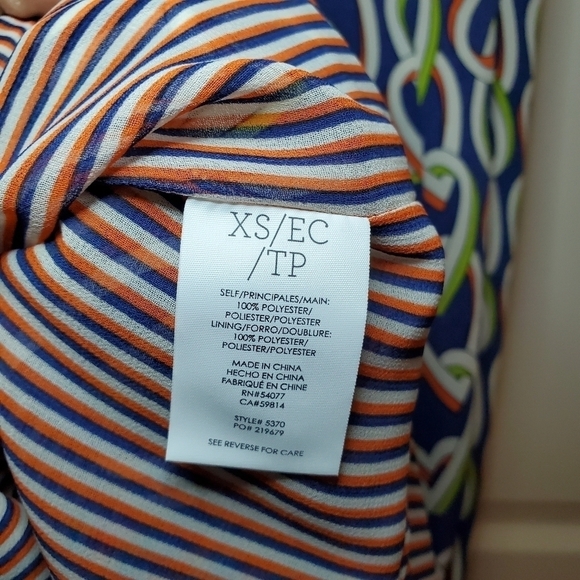 CAbi 5370 Amour Heart Sleeveless Button Down Shirt Dress Navy Blue Womens XS - Picture 11 of 12